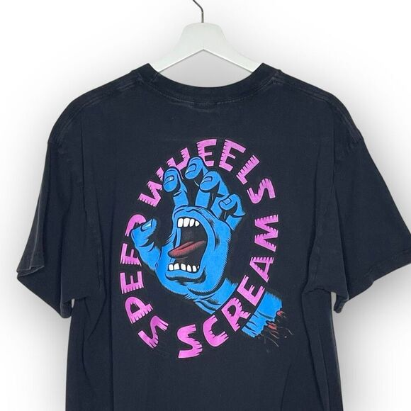 Santa Cruz T-Shirt Black Blue Skateboard Speed Wheels Scream Hand Unisex Large - Picture 6 of 12